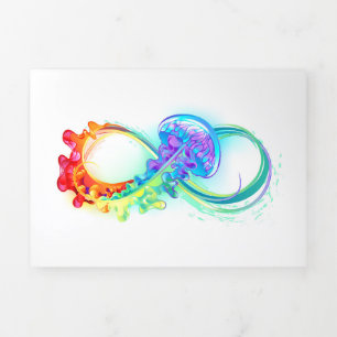 Infinity with Rainbow Jellyfish Tri-Fold Invitation