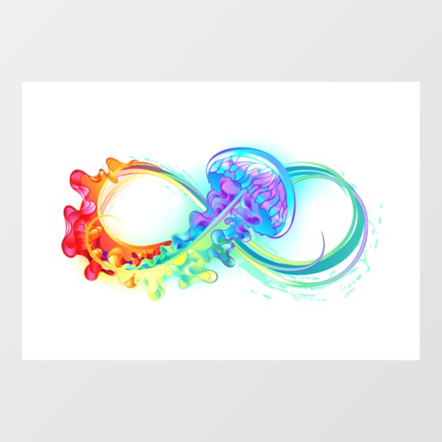Infinity with Rainbow Jellyfish Window Cling (Sheet)