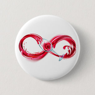 Infinity with Red Wine 6 Cm Round Badge