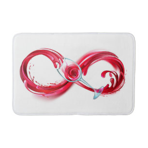 Infinity with Red Wine Bath Mat
