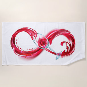 Infinity with Red Wine Beach Towel