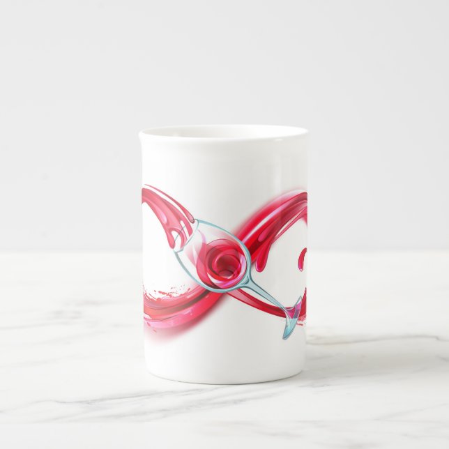 Infinity with Red Wine Bone China Mug (Front)