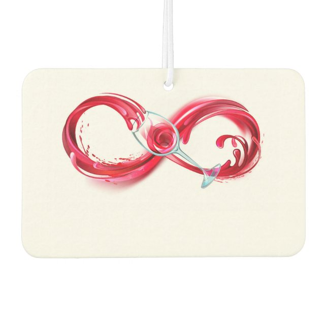 Infinity with Red Wine Car Air Freshener (Front)
