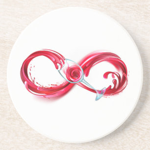 Infinity with Red Wine Coaster