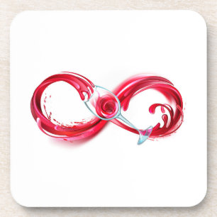 Infinity with Red Wine Coaster