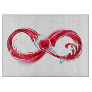 Infinity with Red Wine Cutting Board