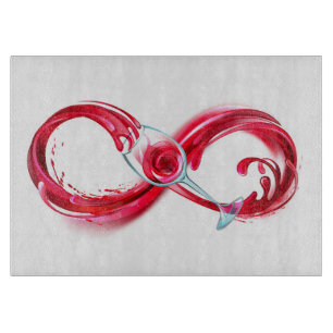 Infinity with Red Wine Cutting Board