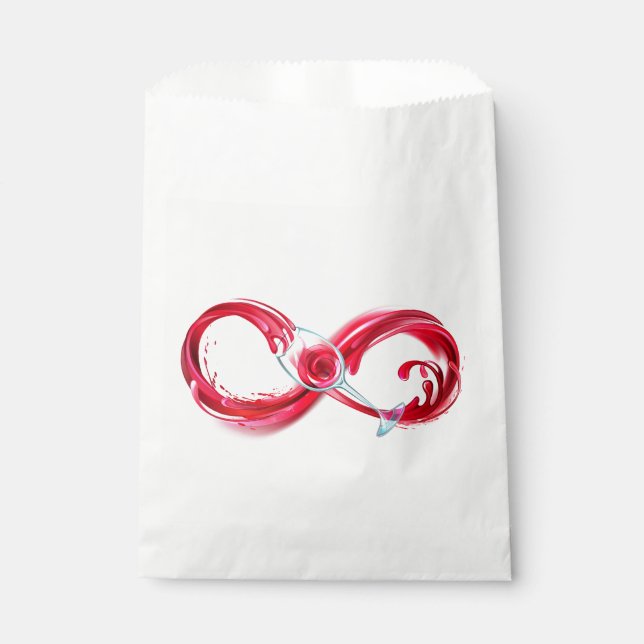 Infinity with Red Wine Favour Bags (Front)