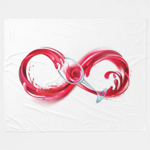 Infinity with Red Wine Fleece Blanket
