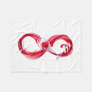 Infinity with Red Wine Fleece Blanket
