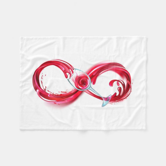 Infinity with Red Wine Fleece Blanket (Front (Horizontal))
