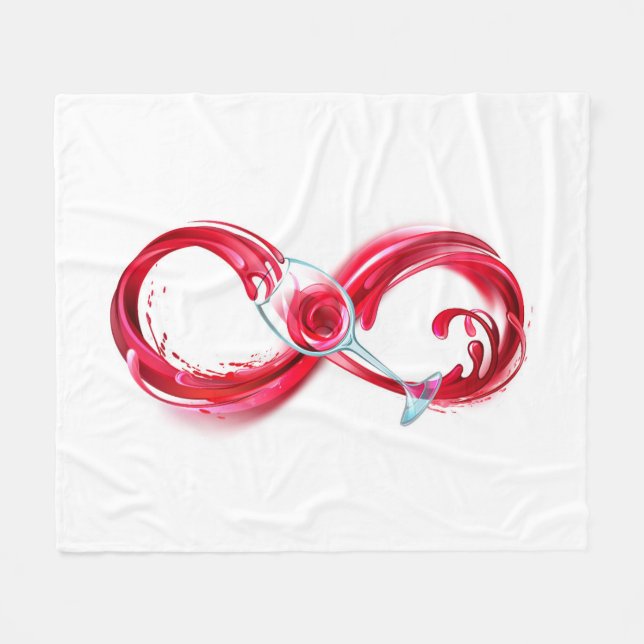 Infinity with Red Wine Fleece Blanket (Front (Horizontal))
