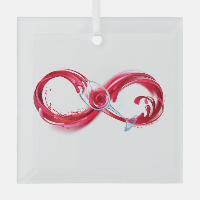 Infinity with Red Wine Glass Tree Decoration (Front)