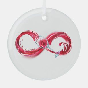 Infinity with Red Wine Glass Tree Decoration
