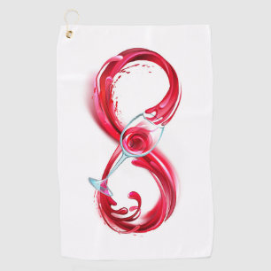 Infinity with Red Wine Golf Towel