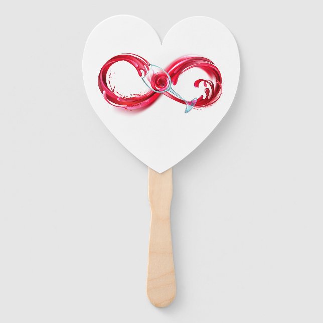 Infinity with Red Wine Hand Fan (Front)