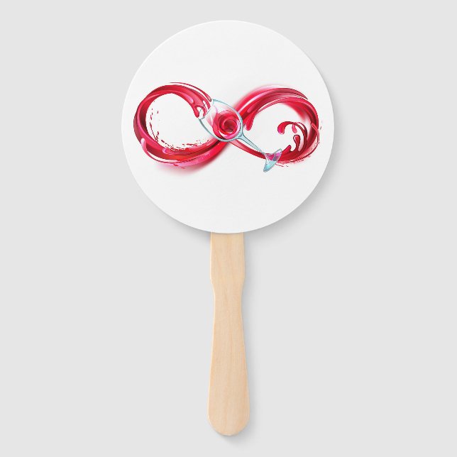 Infinity with Red Wine Hand Fan (Front)