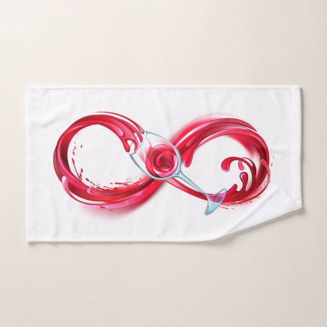 Infinity with Red Wine Hand Towel (Hand Towel)