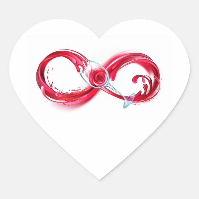 Infinity with Red Wine Heart Sticker (Front)