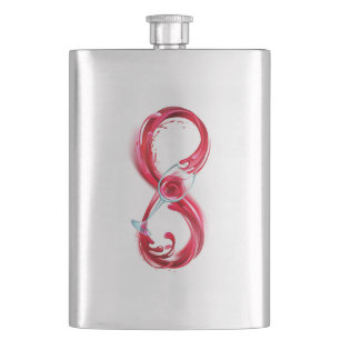 Infinity with Red Wine Hip Flask