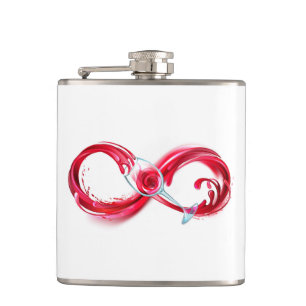 Infinity with Red Wine Hip Flask
