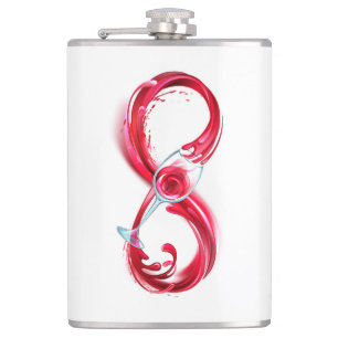 Infinity with Red Wine Hip Flask