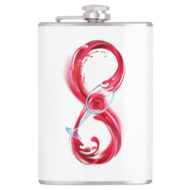 Infinity with Red Wine Hip Flask (Front)