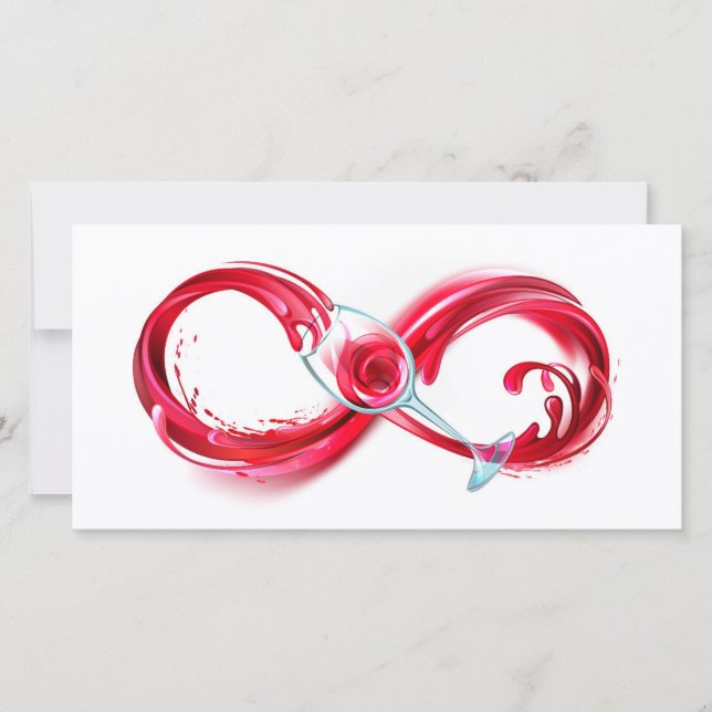 Infinity with Red Wine Holiday Card (Front)