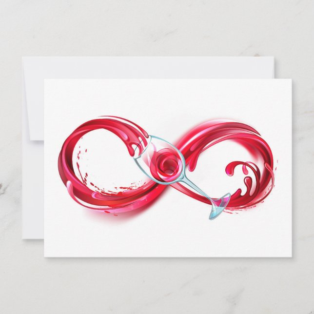 Infinity with Red Wine Invitation (Front)