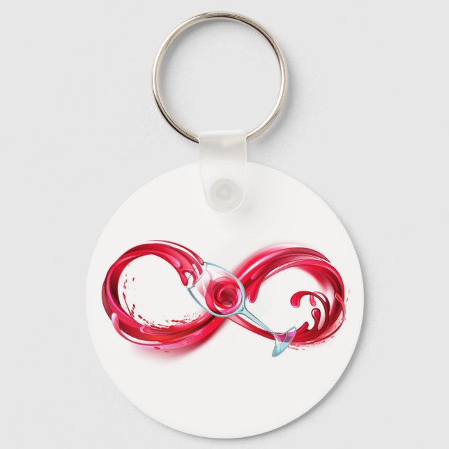 Infinity with Red Wine Key Ring (Front)