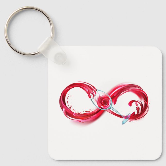 Infinity with Red Wine Key Ring (Front)