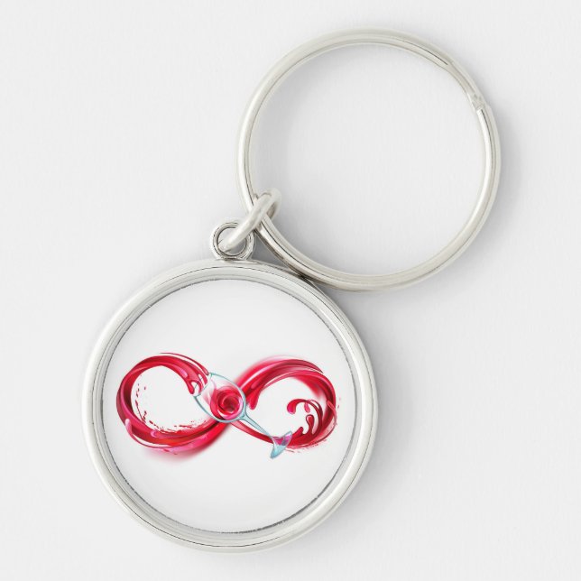 Infinity with Red Wine Key Ring (Front)