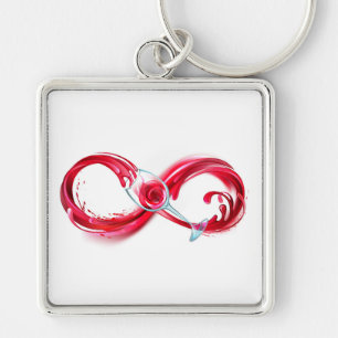 Infinity with Red Wine Key Ring
