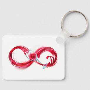 Infinity with Red Wine Key Ring