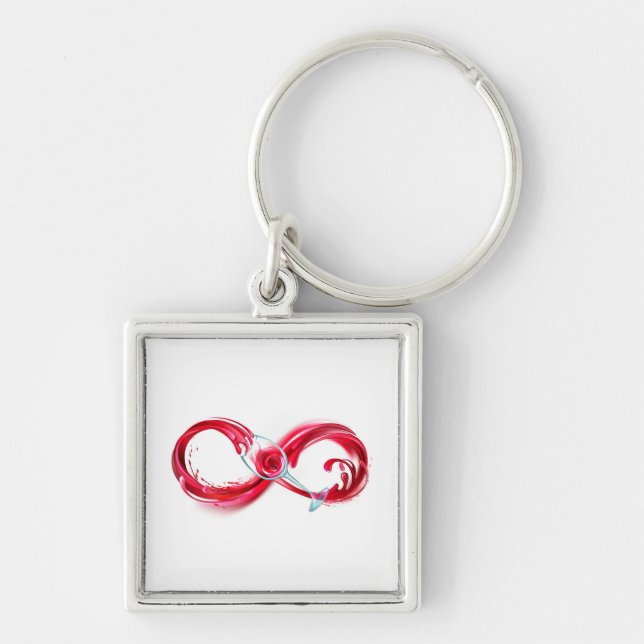 Infinity with Red Wine Key Ring (Front)