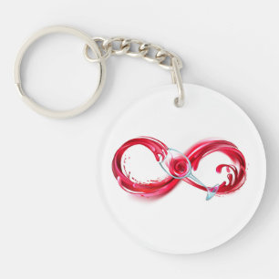 Infinity with Red Wine Key Ring