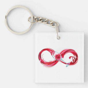 Infinity with Red Wine Key Ring