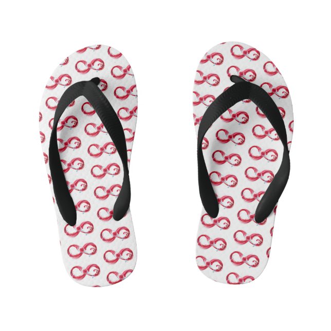 Infinity with Red Wine Kid's Flip Flops (Footbed)