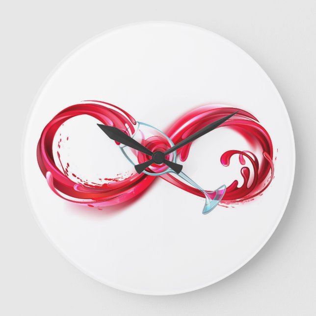 Infinity with Red Wine Large Clock (Front)