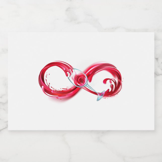 Infinity with Red Wine Liquor Bottle Label (Single Label)