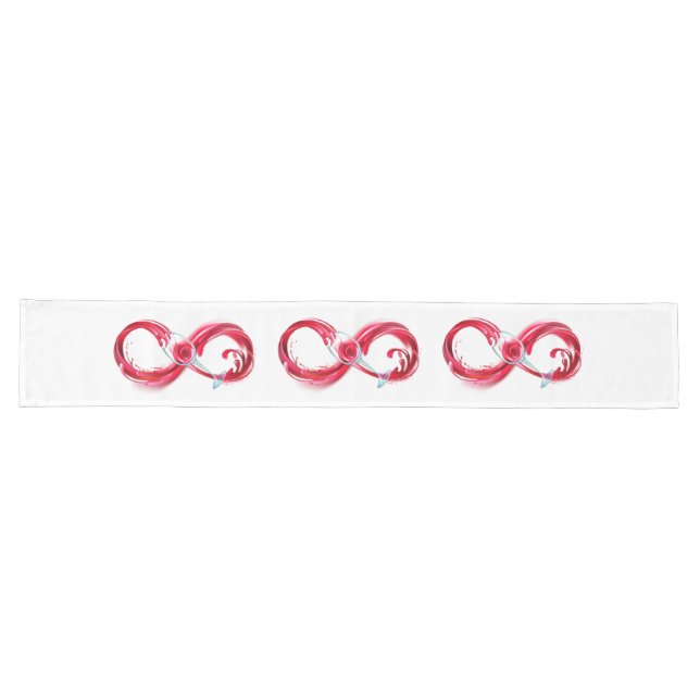 Infinity with Red Wine Long Table Runner (Horizontal)