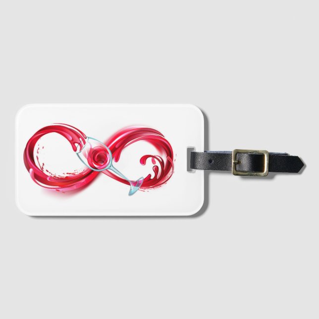 Infinity with Red Wine Luggage Tag (Front Horizontal)
