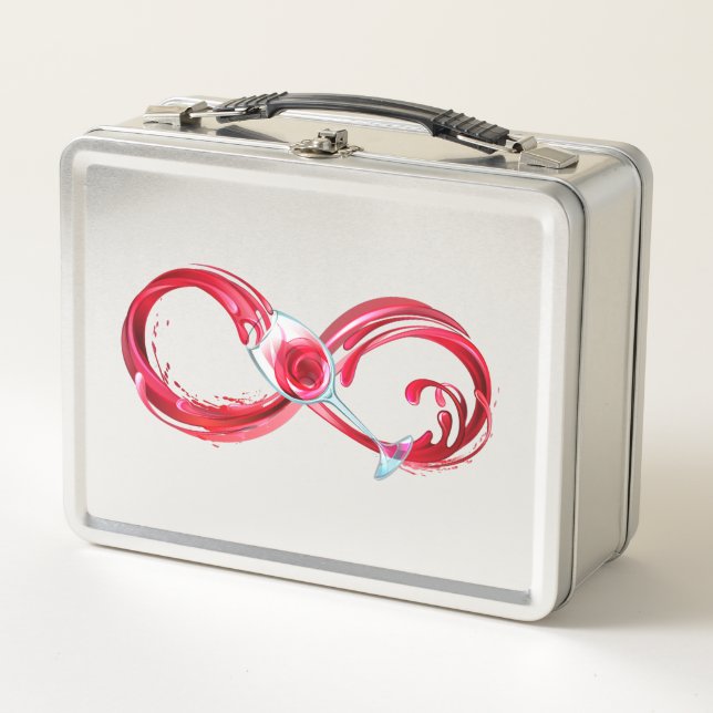 Infinity with Red Wine Metal Lunch Box (Front)