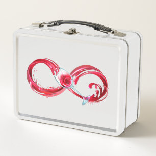 Infinity with Red Wine Metal Lunch Box