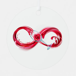 Infinity with Red Wine Metal Tree Decoration