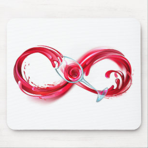 Infinity with Red Wine Mouse Mat