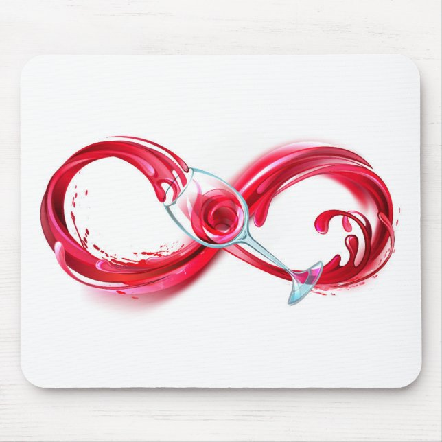 Infinity with Red Wine Mouse Mat (Front)