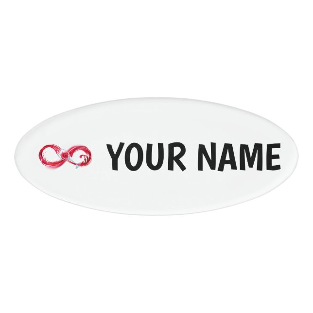 Infinity with Red Wine Name Tag (Front)