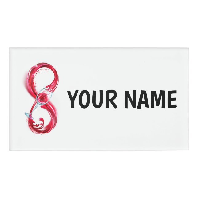 Infinity with Red Wine Name Tag (Front)