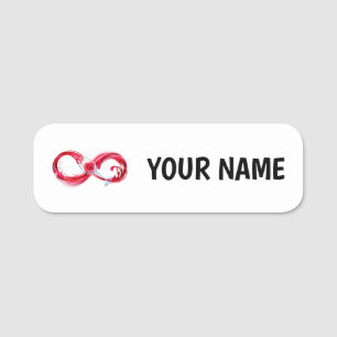 Infinity with Red Wine Name Tag